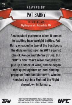 2012 Finest UFC #72 Pat Barry Back
