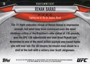 2012 Finest UFC #78 Renan Barao Back