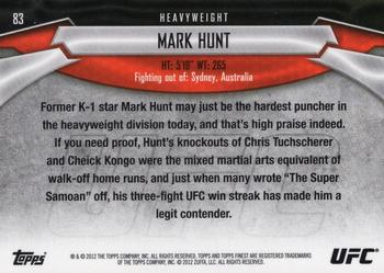 2012 Finest UFC #83 Mark Hunt Back