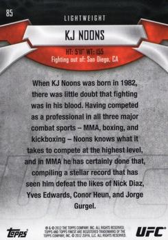 2012 Finest UFC #85 KJ Noons Back