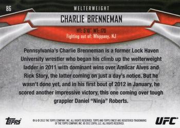 2012 Finest UFC #86 Charlie Brenneman Back