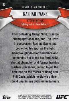 2012 Finest UFC #87 Rashad Evans Back