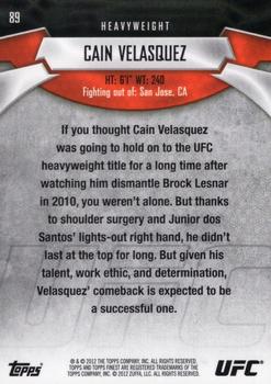 2012 Finest UFC #89 Cain Velasquez Back
