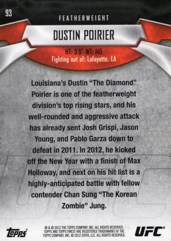 2012 Finest UFC #93 Dustin Poirier Back