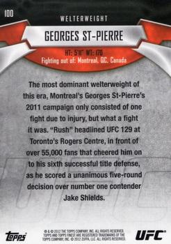 2012 Finest UFC #100 Georges St-Pierre Back