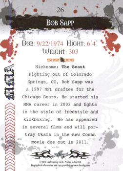 2010 Leaf MMA #26 Bob Sapp Back