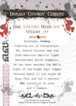 2010 Leaf MMA #36 Donald Cerrone Back