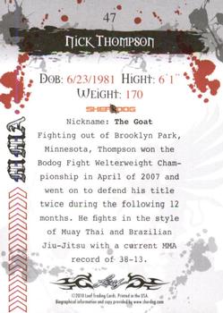 2010 Leaf MMA #47 Nick Thompson Back