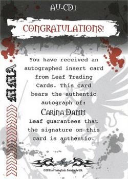 2010 Leaf MMA - Autographs Red #AU-CD1 Carina Damm Back