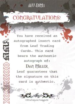 2010 Leaf MMA - Autographs Red #AU-DM1 Dan Miller Back