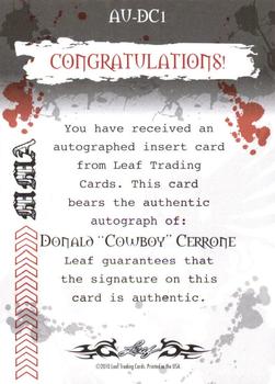 2010 Leaf MMA - Autographs Red #AU-DC1 Donald Cerrone Back
