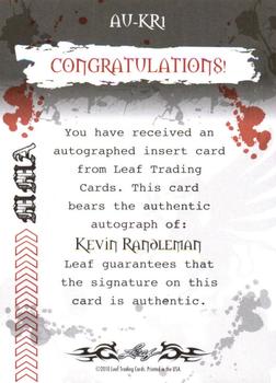 2010 Leaf MMA - Autographs Red #AU-KR1 Kevin Randleman Back