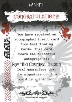 2010 Leaf MMA - Autographs Red #AU-RN1 Roy Nelson Back