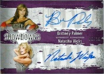 2010 Leaf MMA - Showdowns Dual Autographs Purple #BP1/NW1 Brittney Palmer / Natasha Wicks Front