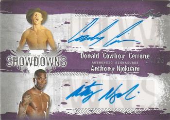 2010 Leaf MMA - Showdowns Dual Autographs Purple #DC1/AN1 Donald Cerrone / Anthony Njokuani Front