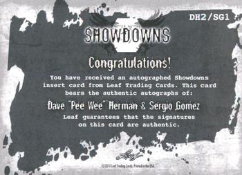 2010 Leaf MMA - Showdowns Dual Autographs Red #DH2/SG1 Dave Herman / Sergio Gomez Back