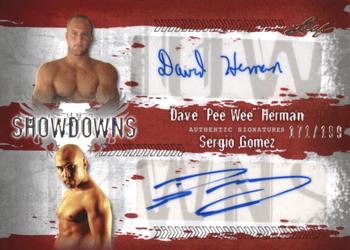 2010 Leaf MMA - Showdowns Dual Autographs Red #DH2/SG1 Dave Herman / Sergio Gomez Front