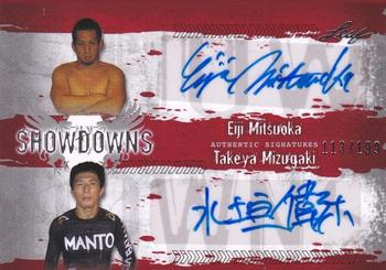 2010 Leaf MMA - Showdowns Dual Autographs Red #EM1/TM1 Elji Mitsuoka / Takeya Mizugaki Front