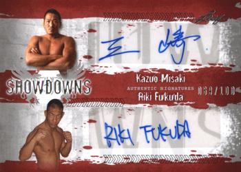 2010 Leaf MMA - Showdowns Dual Autographs Red #KM1/RF2 Kazuo Misaki / Riki Fukuda Front