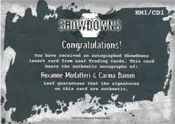2010 Leaf MMA - Showdowns Dual Autographs Red #RM1/CD1 Roxanne Modafferi / Carina Damm Back