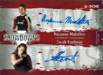 2010 Leaf MMA - Showdowns Quad Autographs Red #Q-DCMK Carina Damm / Gina Carano / Roxanne Modafferi / Sarah Kaufman Back