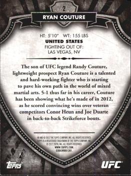2012 Topps UFC Bloodlines #2 Ryan Couture Back