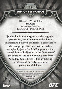 2012 Topps UFC Bloodlines #19 Junior dos Santos Back