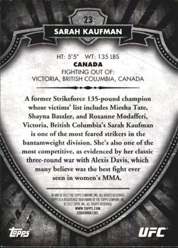 2012 Topps UFC Bloodlines #23 Sarah Kaufman Back