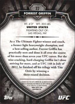 2012 Topps UFC Bloodlines #32 Forrest Griffin Back