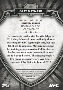 2012 Topps UFC Bloodlines #44 Gray Maynard Back