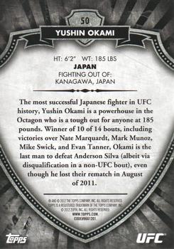 2012 Topps UFC Bloodlines #50 Yushin Okami Back