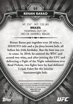 2012 Topps UFC Bloodlines #64 Renan Barao Back