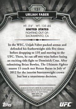 2012 Topps UFC Bloodlines #131 Urijah Faber Back