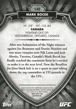2012 Topps UFC Bloodlines #140 Mark Bocek Back