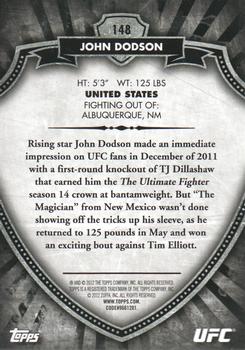 2012 Topps UFC Bloodlines #148 John Dodson Back