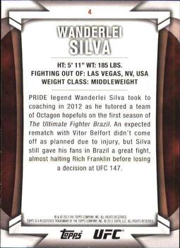 2013 Topps UFC Knockout #4 Wanderlei Silva Back