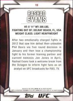2013 Topps UFC Knockout #19 Rashad Evans Back