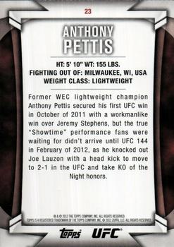 2013 Topps UFC Knockout #23 Anthony Pettis Back