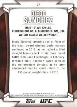 2013 Topps UFC Knockout #27 Diego Sanchez Back