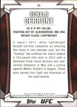 2013 Topps UFC Knockout #44 Donald Cerrone Back