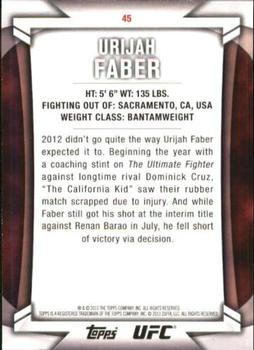 2013 Topps UFC Knockout #45 Urijah Faber Back