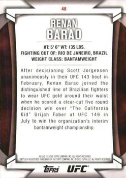 2013 Topps UFC Knockout #48 Renan Barao Back