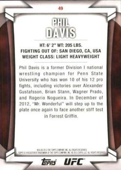 2013 Topps UFC Knockout #49 Phil Davis Back