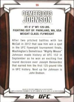 2013 Topps UFC Knockout #55 Demetrious Johnson Back