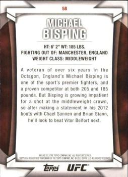 2013 Topps UFC Knockout #58 Michael Bisping Back