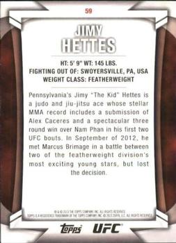 2013 Topps UFC Knockout #59 Jimy Hettes Back