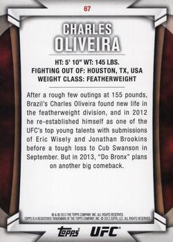 2013 Topps UFC Knockout #67 Charles Oliveira Back