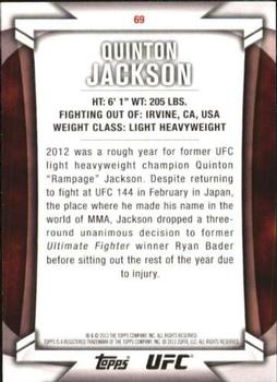 2013 Topps UFC Knockout #69 Quinton Jackson Back