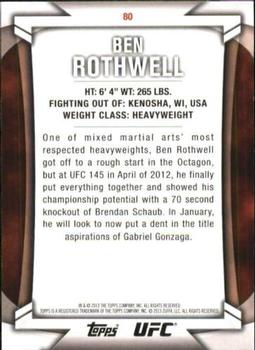 2013 Topps UFC Knockout #80 Ben Rothwell Back