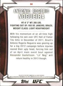 2013 Topps UFC Knockout #84 Antonio Rogerio Nogueira Back